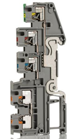 3244465 Phoenix Contact  PTIO 1.5/S/4-PE Series Grey, 1.5mm², Quadruple-Level, Push In Termination