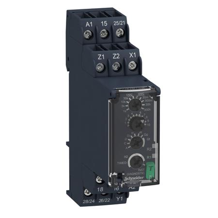 RE22R2MYMR Schneider Electric Harmony Time Series DIN Rail Mount Timer Relay, 24 → 240V ac/dc, 2-Contact, 0.05 → 1s,
