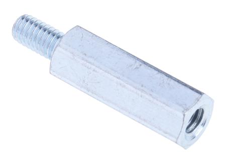 806-6575 RS PRO Standoff, M4 x M4 Thread, 20mm Body, Steel, Male/Female, 8mm Stud