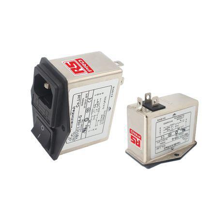 180-5202 RS PRO,4A,115/250 V Male Panel Mount IEC Inlet Filter 2 Pole,Screw 1 Fuse