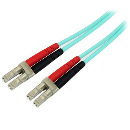 450FBLCLC5 StarTech.com LC to LC Duplex Multi Mode OM4 Fibre Optic Cable, 50/125μm, Aqua, 5m