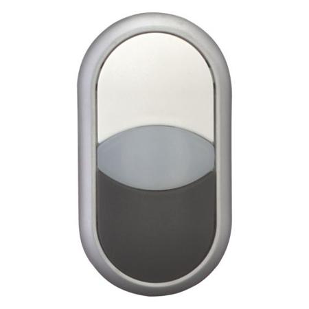 70011286-M22-DDL-WS-M22-A Eaton Oval Black/White Push Button Head - Momentary, M22 Series, 22mm Cutout, Round