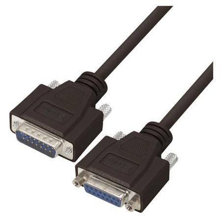 CSMNB15MF-10 L-Com Male 15 Pin D-sub to Female 15 Pin D-sub Cable assembly, 10ft PVC