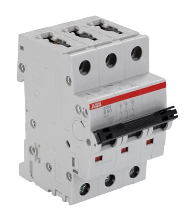 2CDS253001R0505--S203-B50 ABB System M Pro 50A MCB Mini Circuit Breaker, 3P Curve B, Breaking Capacity 6 kA
