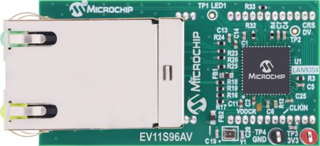 EV11S96A Microchip EVB-LAN9354-RMII LAN8740A, PIC32MZ, PIC32 USB, RJ-45 Ethernet Starter Kit for PIC32MZ EC Starter Kit