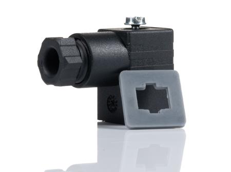 811-8222 RS Pro 3P+E DIN 43650 C Solenoid Valve Connector, Female, Cable Mount, MEM-307/S Series, 6A, 250 V ac