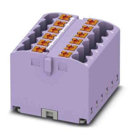 3273302 Phoenix Contact Distribution Block, 12 Way, 4mm², 24A, 450 V, Violet