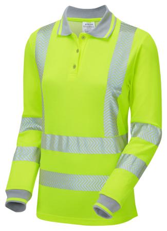 LFE975-NB-20 PULSAR LFE953 Yellow Women Hi Vis Polo Shirt, 20in