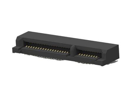 2041119-1 TE Connectivity Right Angle Female Edge Connector, Surface Mount, 52-Contacts, 0.8mm Pitch, 2-Row, Solder Termination