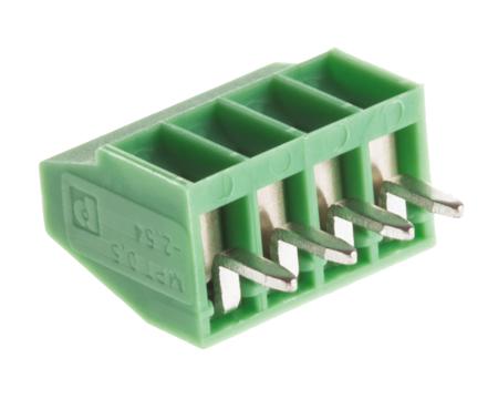 1725672 Phoenix Contact MPT 0.5/4-2.54 Series PCB Terminal Block, 2.54mm Pitch, Through Hole Mount, 1-Row, Solder Termination