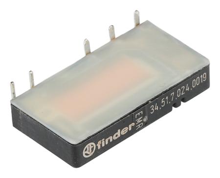 34-51-7-024-0019 Finder SPDT Non-Latching Relay PCB Mount, 24V dc Coil, 6 A