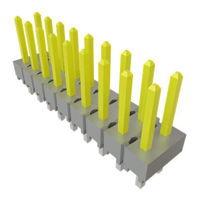 HTSW-109-07-F-D Samtec HTSW Series Vertical Through Hole PCB Header, 18 Contact(s), 2.54mm Pitch, 2 Row(s), Unshrouded