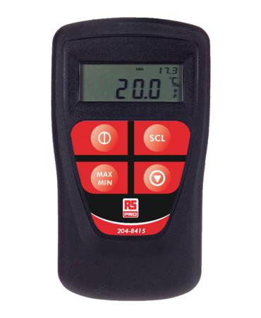 204-8415 RS PRO Thermocouple Digital Thermometer for HVAC, Industrial Use, E, J, K, N, R, S, T Probe, 1 Input(s), +1372°C Max,