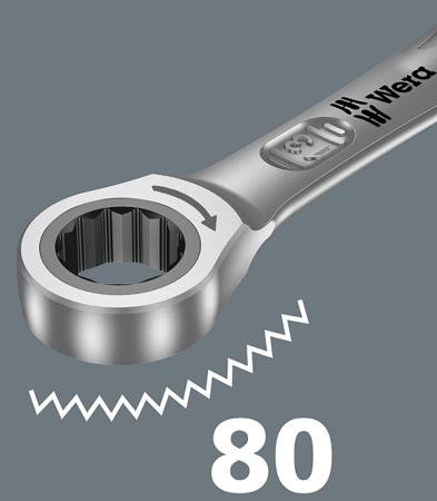 05020064001 Wera 8 mm Combination Ratchet Spanner, Open End, Ring