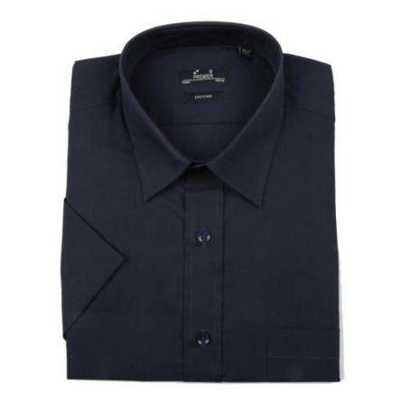137-0561 RS Pro Navy Men's Cotton, Polyester Short Sleeved Shirt, UK- 17.5, EUR- 44