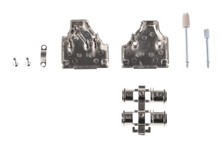 MHDM35-15-K MH Connectors MHDM35 Series Zinc Angled D Sub Backshell, 15 Way, Strain Relief
