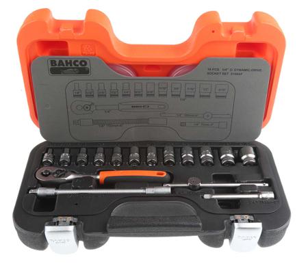 S160AF Bahco , 16 Pieces Socket & Bit Set 1/4 in Hexagon Drive