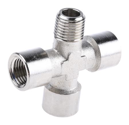 0909-00-13 Legris Pneumatic Cross Threaded Adapter R 1/4 Male, G 1/4 Female Male