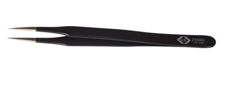 T2348D CK 120 mm, Stainless Steel, Sharp Fine, ESD Tweezer