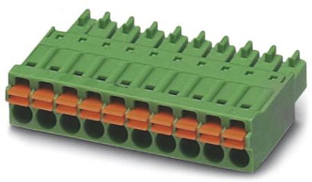 1952267 Phoenix Contact, 3.5mm Pitch, FMC 1.5/ 2-ST-3.5, 2 Way, , Pluggable Terminal Block, Plug, Cable Mount, Spring Cage