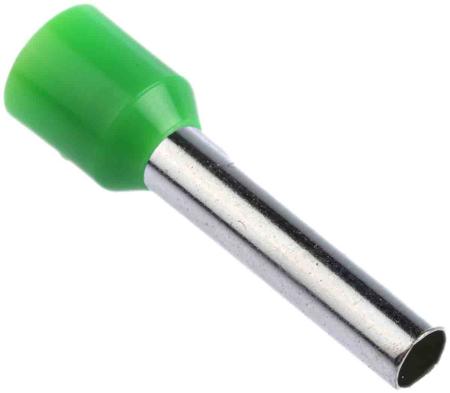 250-3472 RS PRO Insulated Crimp Bootlace Ferrule, 18mm Pin Length, 3.5mm Pin Diameter, 6mm² Wire Size, Green