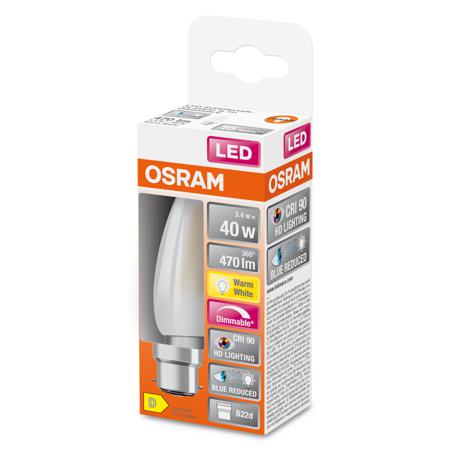 4058075602816 LEDVANCE LED Superstar Plus Classic B22d LED Bulbs 3.4 W(40W), 2700K, Warm White, Mini Candle shape