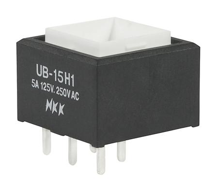 UB15SKW035F NKK Switches Illuminated Push Button Switch, On-(On), Through Hole, SPDT, Green LED