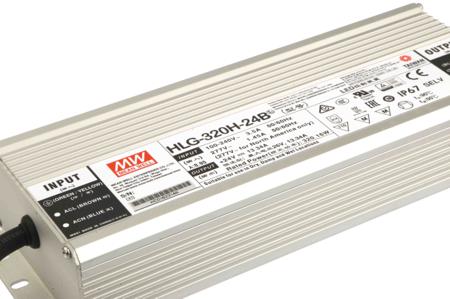 HLG-320H-24B Mean Well , Constant Voltage Dimmable LED Driver 320.16W 24V 13.34A