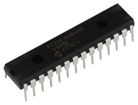 PIC24FJ64GA002-I-SP Microchip PIC24FJ64GA002-I/SP, 16bit PIC Microcontroller, 32MHz, 64 kB Flash, 28-Pin SPDIP