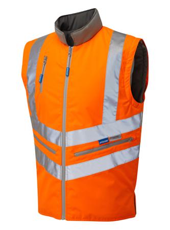 PR498-L PULSAR Orange Breathable Hi Vis Bodywarmer, L