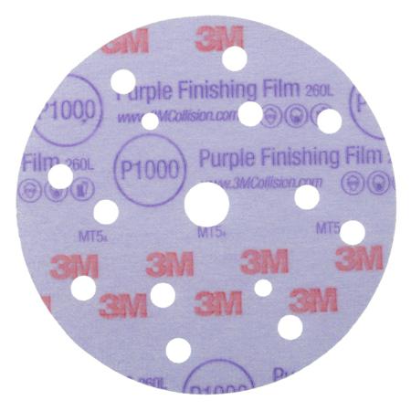 7100123051 3M Hookit Polyester Sanding Disc, 150mm, P1000 Grade, 18.3 ±1μm Grit, , 200 in pack