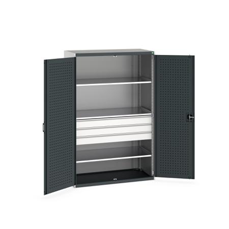 40022087-19V Bott 2 Door, 3 Drawer Sheet Steel Floor Standing Cupboard, 1300 X 650 X 2000mm