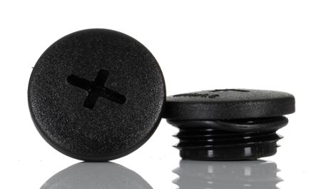 HPM16 BK080 Alpha Wire Blanking Plug, M16, Plastic, 20mm Diameter, Threaded