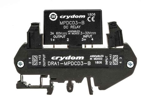DRA1-MPDCD3-B Sensata Crydom DRA1-MP Series Solid State Interface Relay, 32 V dc Control, 3 A Load, DIN Rail Mount