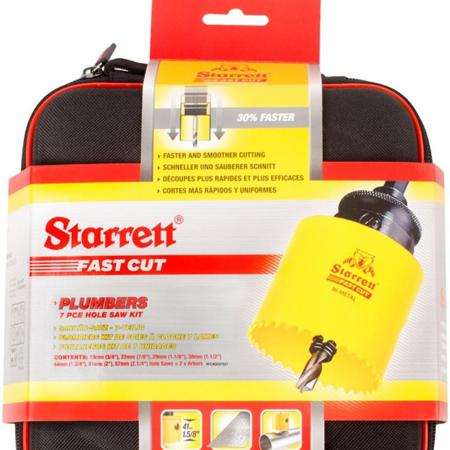 KFC07021 Starrett Bi-material 19 mm, 22 mm, 29 mm, 38 mm, 44 mm, 51 mm, 57 mm Hole Saw Set