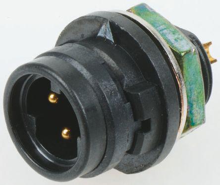HR30-8R-12SD-71- Hirose HR30 Series, Through Hole Miniature Connector Socket, 12 Way, 2A, IP67, IP68