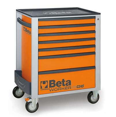 BW-2400S-G7-E-S BETA 7 Drawer Thermoplastic (Worktop) Wheeled Roller Cabinet Tools Included