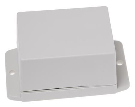 919-0373 RS PRO White ABS Enclosure, Flanged, White Lid, 70 x 50 x 42mm