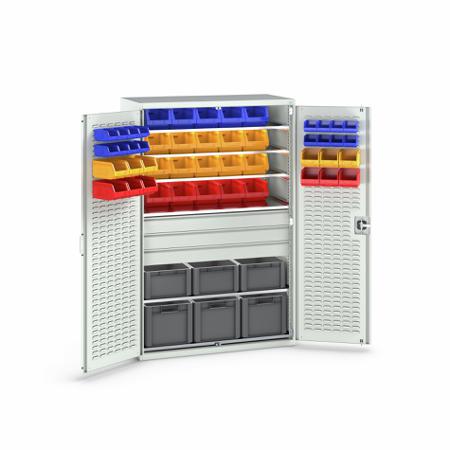 40022096-16V Bott 2 Door, 3 Drawer Sheet Steel Floor Standing Cupboard, 1300 X 650 X 2000mm