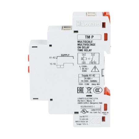 TMP Single Time Delay Relay, Screw, 0.1 s → 10 days, SPDT, 2 Contacts, SPDT