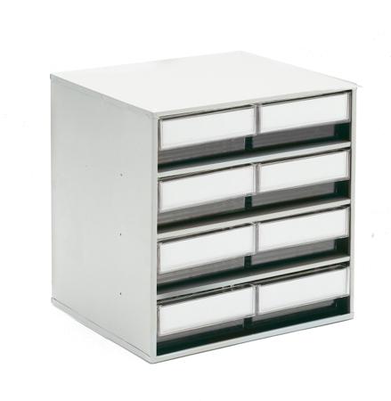 0830-1 Treston 8 Drawer Storage Unit, Plastic, 395mm x 400mm x 300mm, Clear
