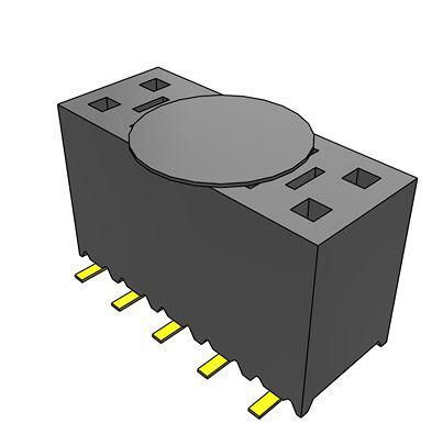 SSM-105-S-DV-K-TR Samtec SSM Series Vertical Surface Mount PCB Socket, 10-Contact, 2-Row, 2.54mm Pitch, SMT Termination