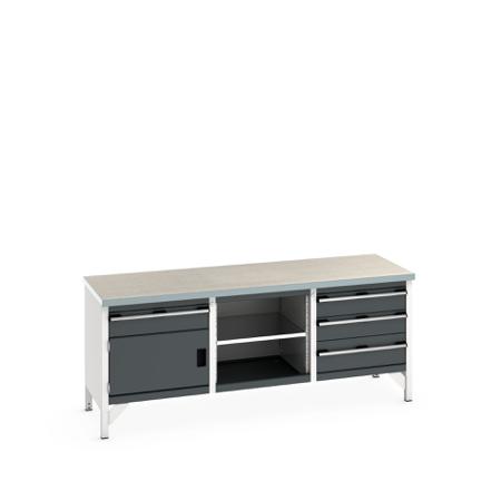 41002060-19V Bott 1 Door, 7 Drawer Sheet Steel Floor Standing Storage Cabinet, 2000 X 750 X 840mm