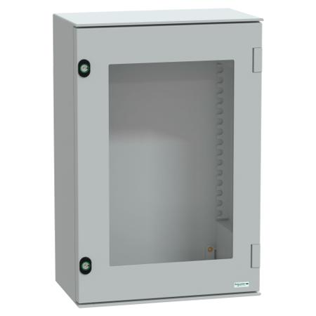 NSYPLM64TG Schneider Electric PanelSeT Series PET Wall Box, IP66, Viewing Window, 647 mm x 436 mm x 250mm