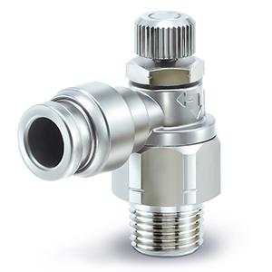 ASG1201-M5-06 SMC ASG Series Threaded Speed Controller, M5 x 0.8 Male Inlet Port x 6mm Tube Outlet Port,