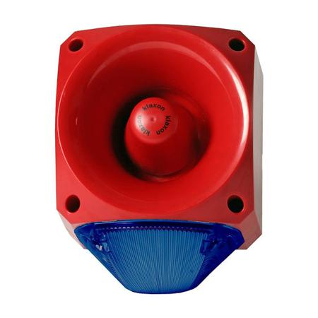 PNC-0224 Klaxon PNC Series Blue Beacon, 110 → 230 V, IP66, Fixed Mount, 116dB at 1 Metre
