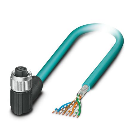 1408755 Phoenix ContactNBC- 10.0-94B/FR SCO US, 10m Cat5, Blue M12 to Female Unterminated Shielded, Terminated PUR Sheath