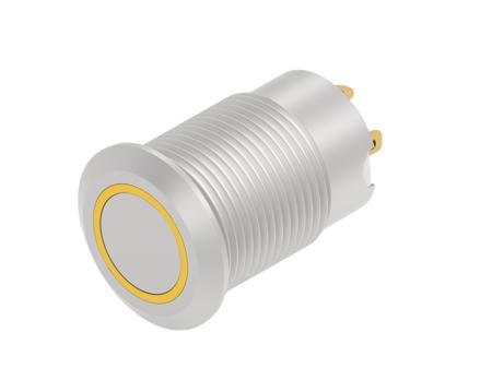 AV12F10E524Q04 TE Connectivity AV 12 Series Illuminated Push Button Switch, Momentary, Screw Mount, 12mm Cutout, SPST, Yellow LED,
