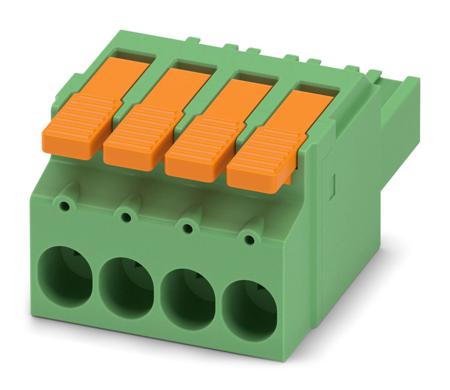 1716923 Phoenix Contact, 7.62mm Pitch, LPC 6/4-ST-7.62, 4 Way, , Pluggable Terminal Block, Plug, Cable Mount, Push-In