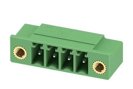 1817822 Phoenix Contact, 3.81mm Pitch, MC 1.5/4-GF-3.81-LR, 4 Way, Right Angle, Pluggable Terminal Block, Header, Through Hole,